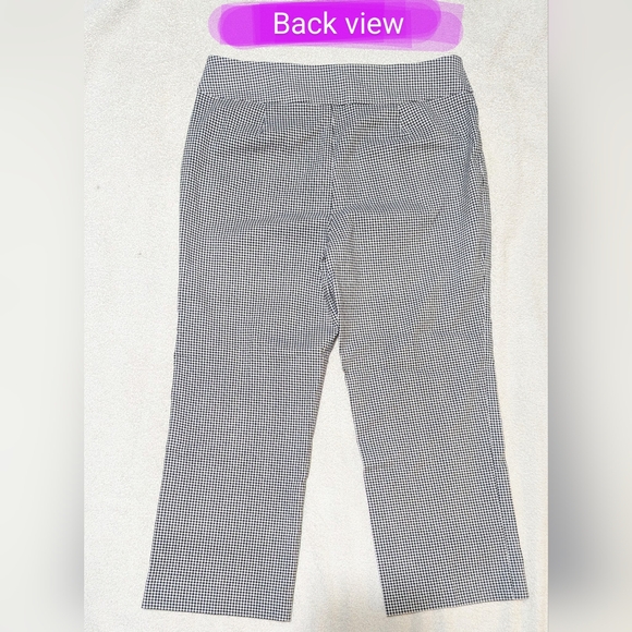 🎉George size 10 EUC pull on capri pants, black & white hounds tooth pattern - Picture 11 of 13